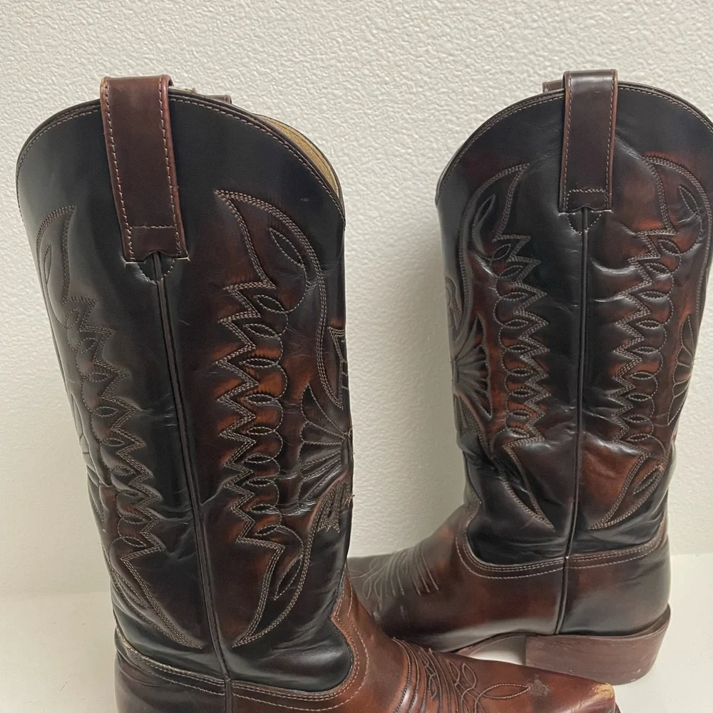 Buffalo David Bitton Brown Leather Western Cowboy Boots - Picture 7 of 16